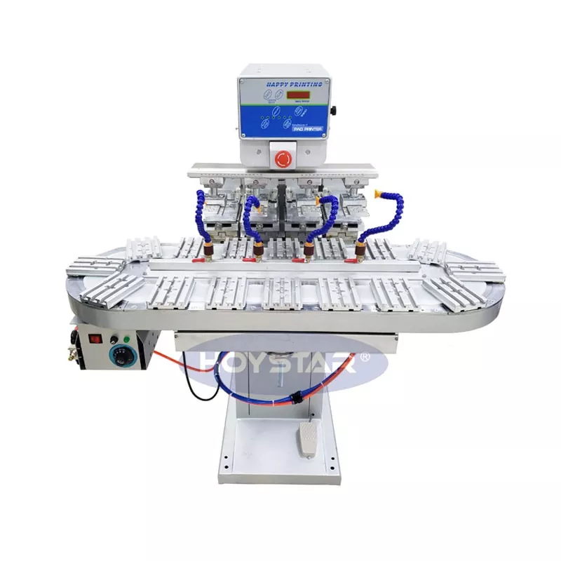 కన్వేయర్‌తో పెద్ద సైజు నాలుగు రంగుల ప్యాడ్ ప్రింటర్