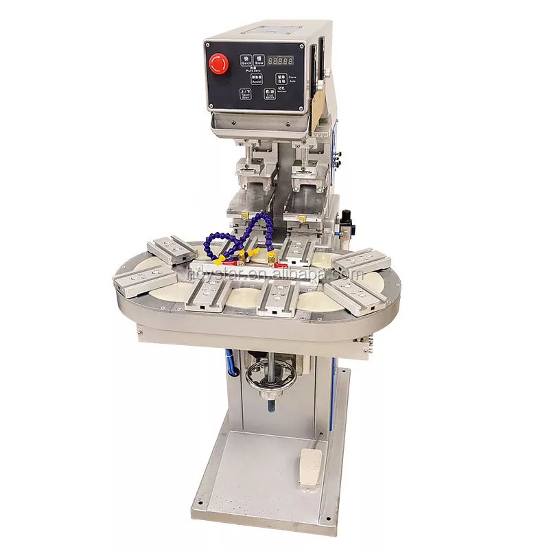 రెండు రంగుల రోటరీ టేబుల్ ప్యాడ్ ప్రింటింగ్ మెషిన్